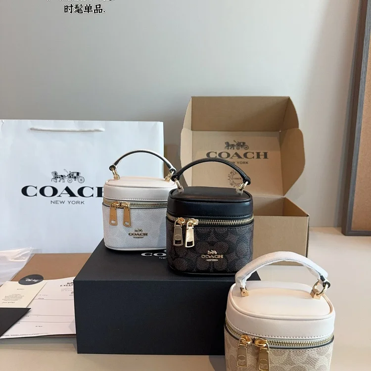 Coach Ava Crossbody Bag in signature canvas, with a gold and chalk color scheme