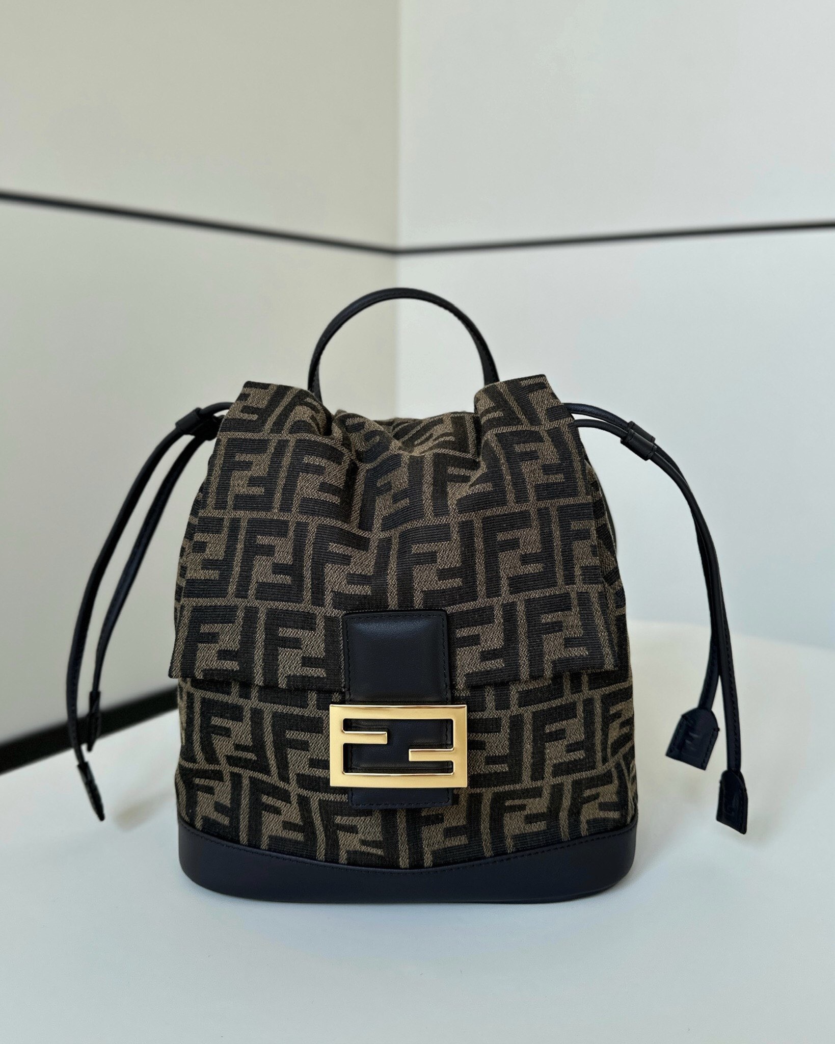 Fendi Backpack with the Zucca pattern, made from canvas and leather