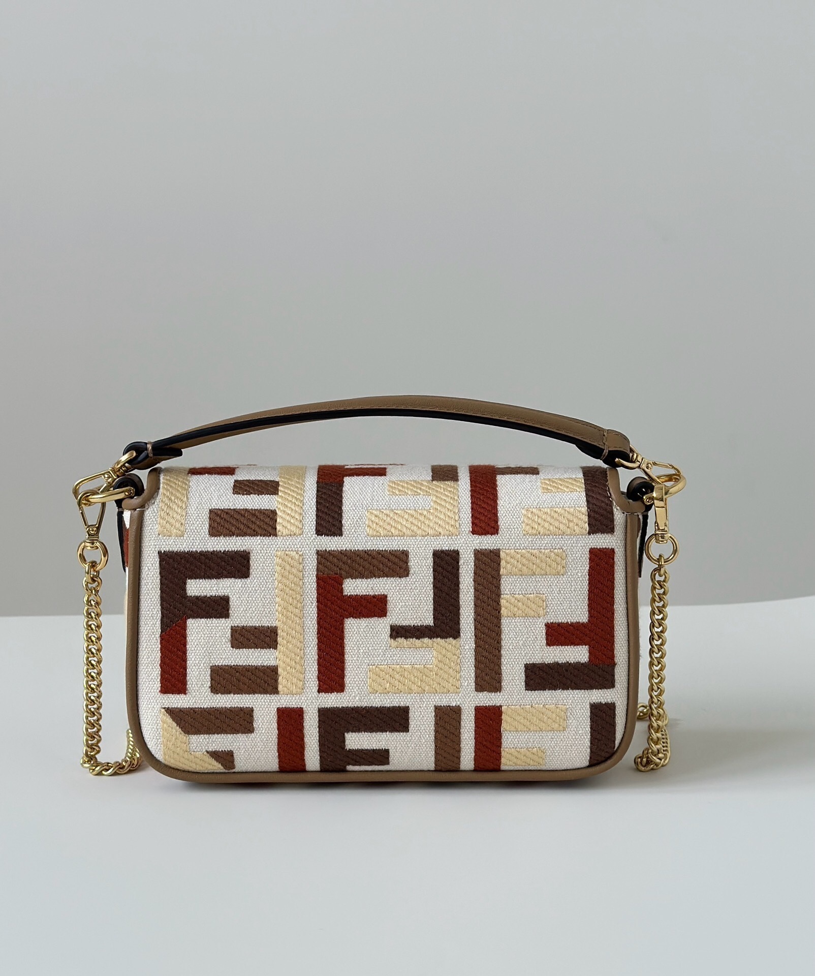 Fendi Baguette Mini bag with a multicolor FF embroidered canvas