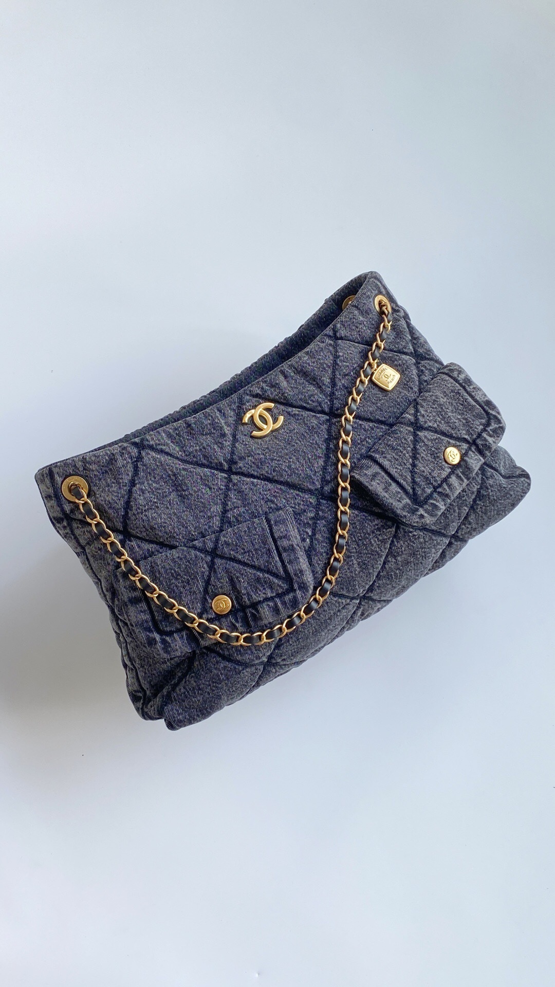 Chanel denim tote bag
