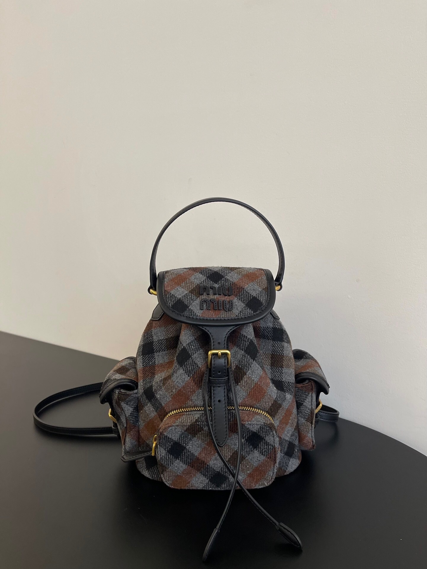 Miu Miu plaid backpack