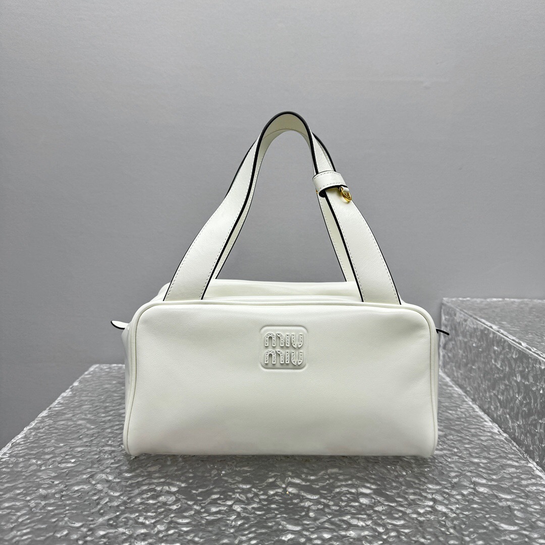 Miu Miu leather top-handle bag white