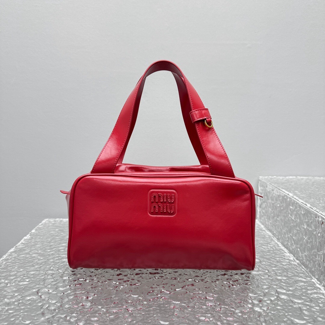 Miu Miu leather top-handle bag red