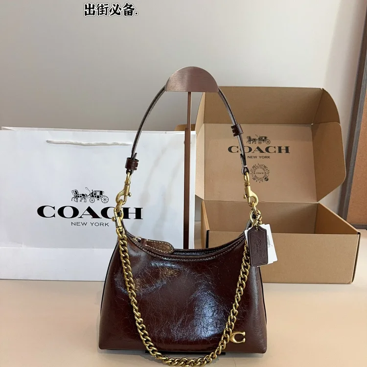 Coach Juliet Shoulder Bag in a brown glazed leather