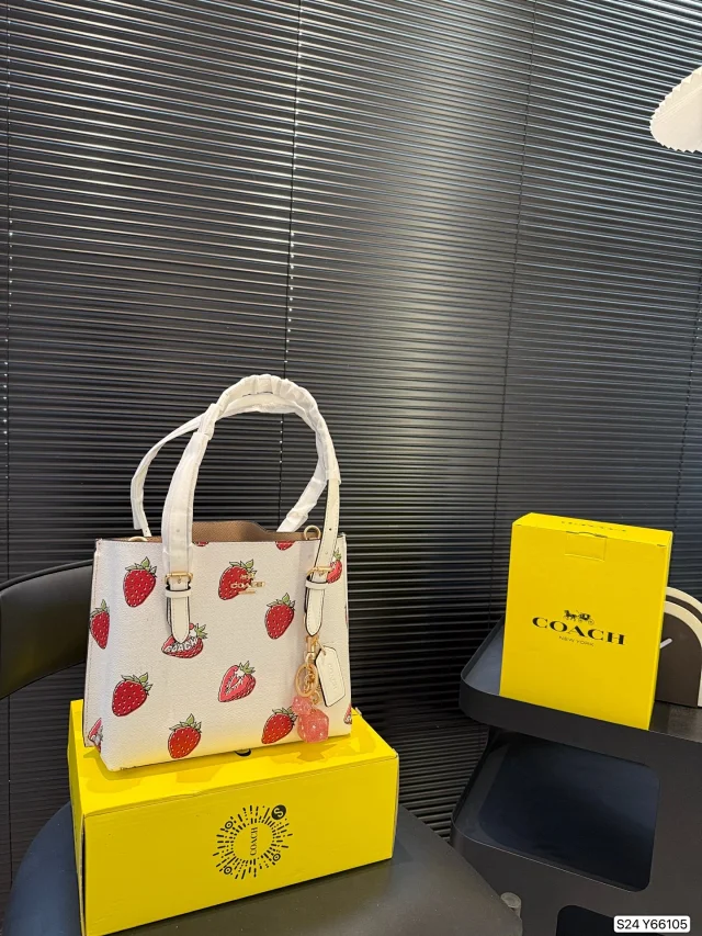 Coach Mollie Tote Bag 25 with Strawberry Print all colors