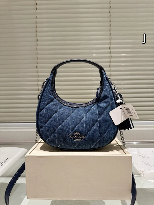 Coach Carmen Mini Crossbody Bag with quilting in denim