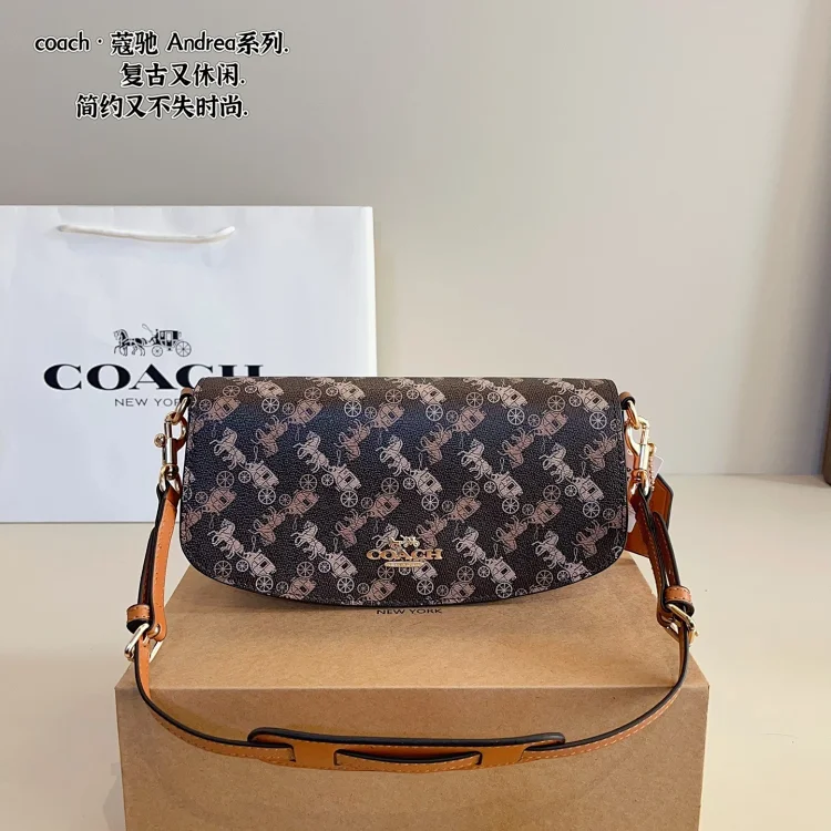 Coach Andrea Shoulder Bag with a Horse and Carriage print