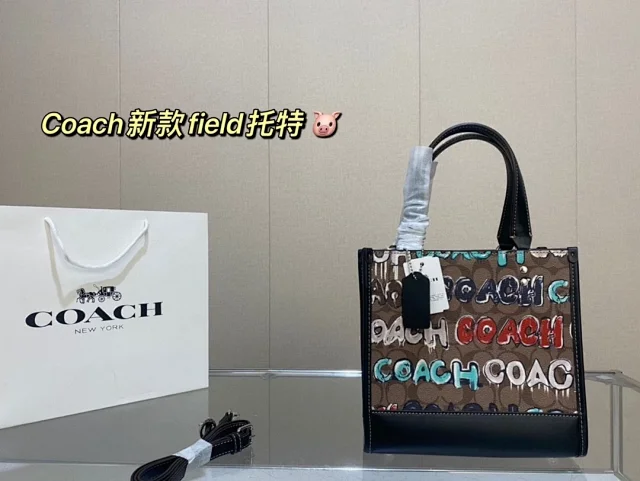 Coach tote bag in signature canvas with a graffiti print