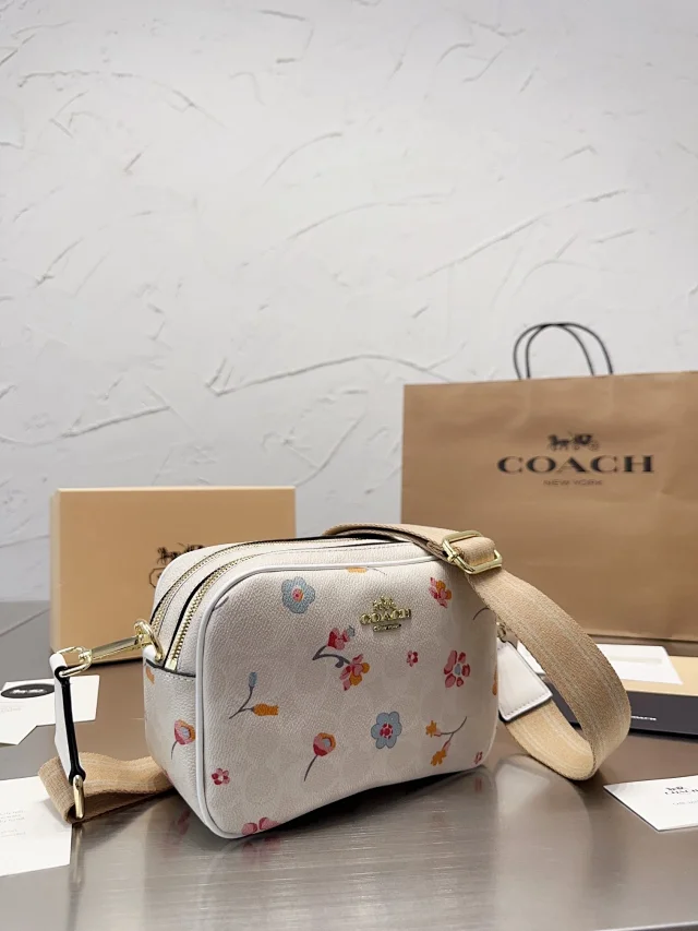 Coach Mini Camera Bag in Signature Canvas with Mystical Floral Print