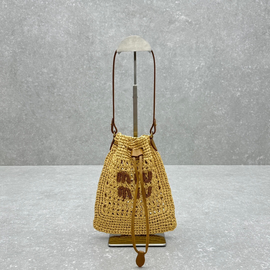 Miu Miu woven raffia mini bag