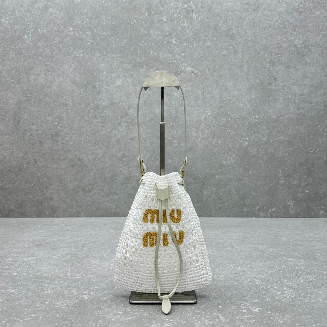 Miu Miu woven raffia mini bag