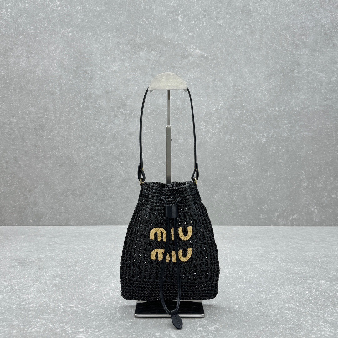 Miu Miu woven raffia mini bag