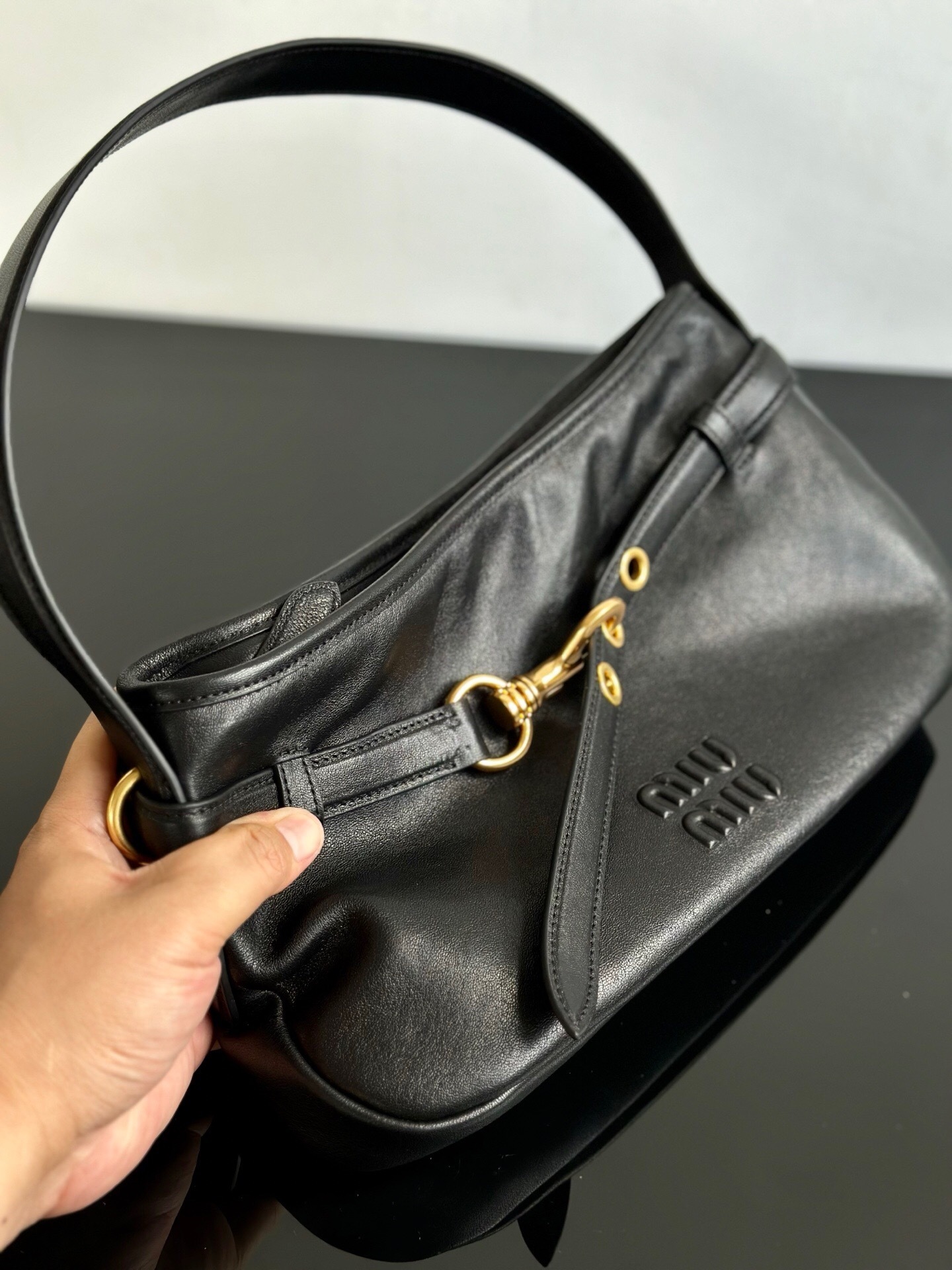 Miu Miu Aventure nappa leather bag