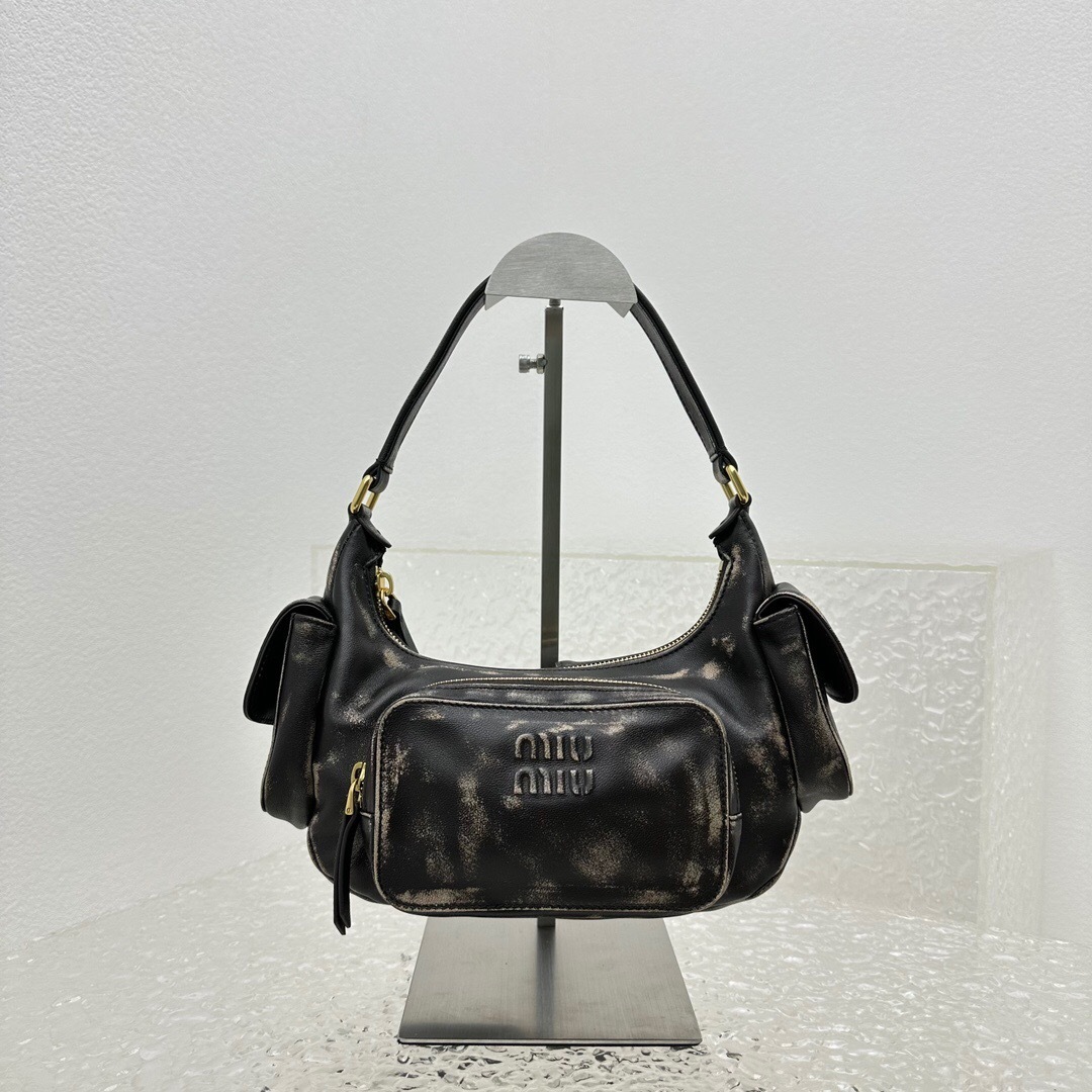 Miu Miu Black Nappa Leather Pocket Bag