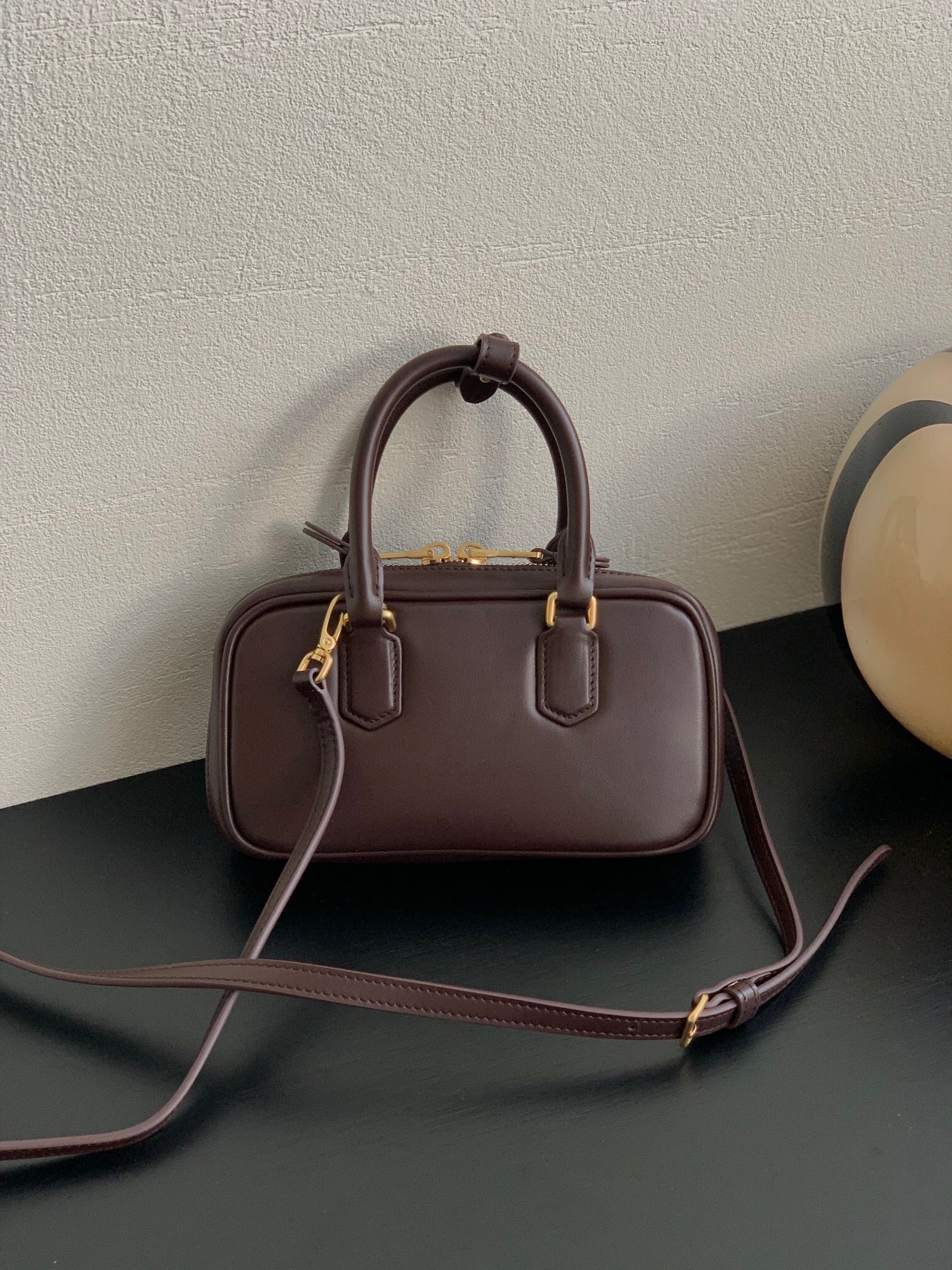 Miu Miu Arcadie leather bag in dark brown