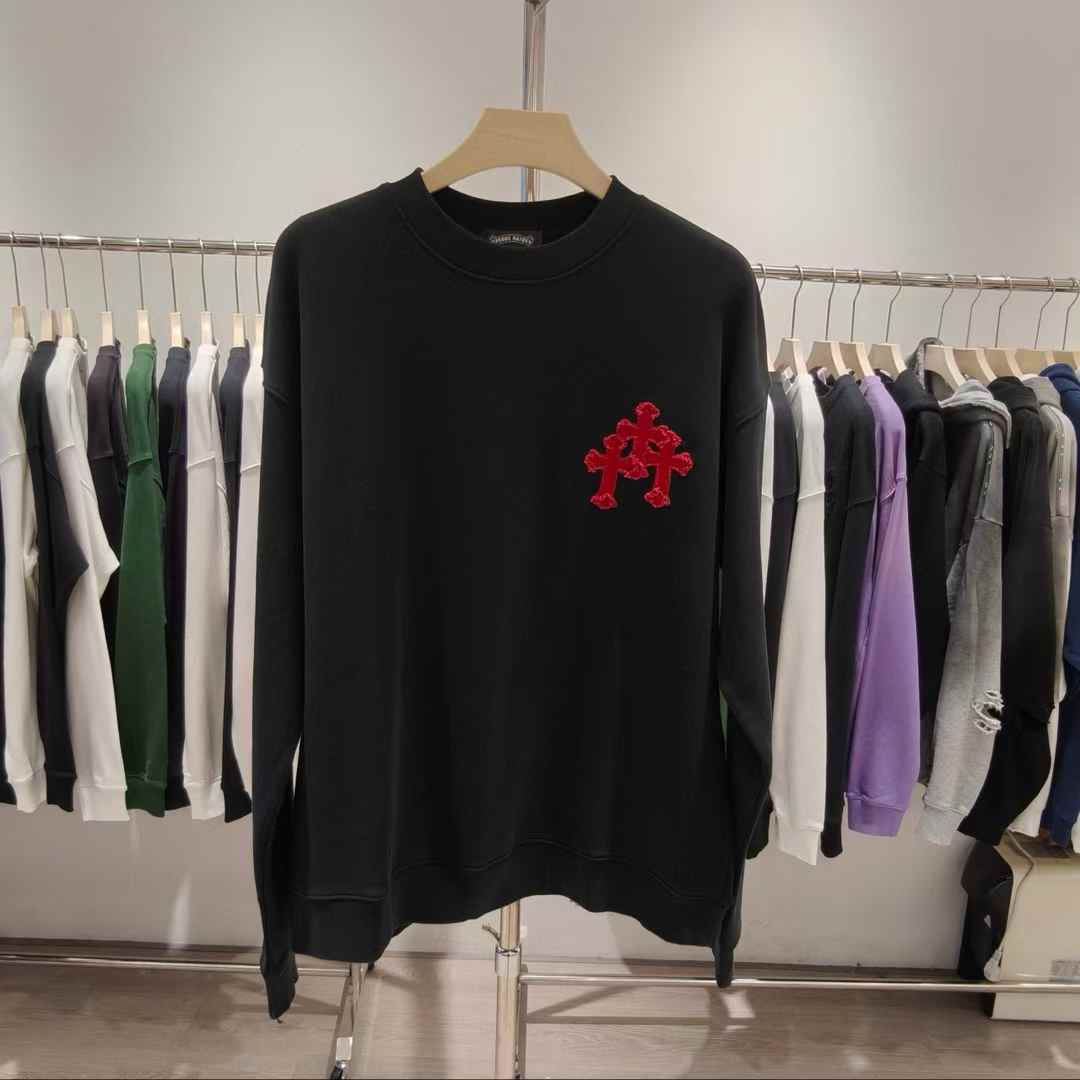 Chrome Hearts black cashmere cross patch sweater