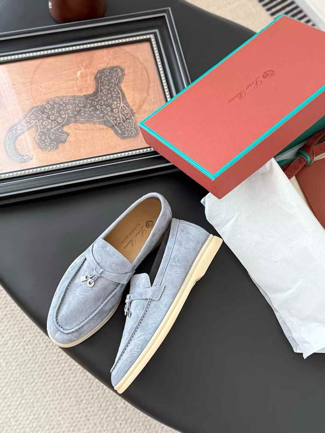 Loro Piana Summer Walk loafers with the signature white rubber sole