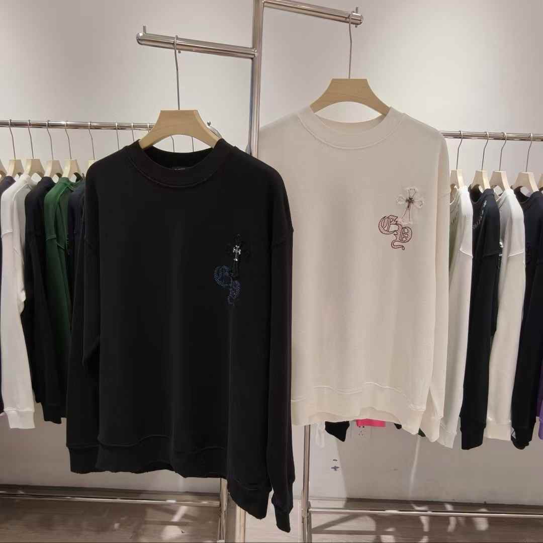 chrome hearts black Evisu sweatshirt with a fisherman graphic print on the back