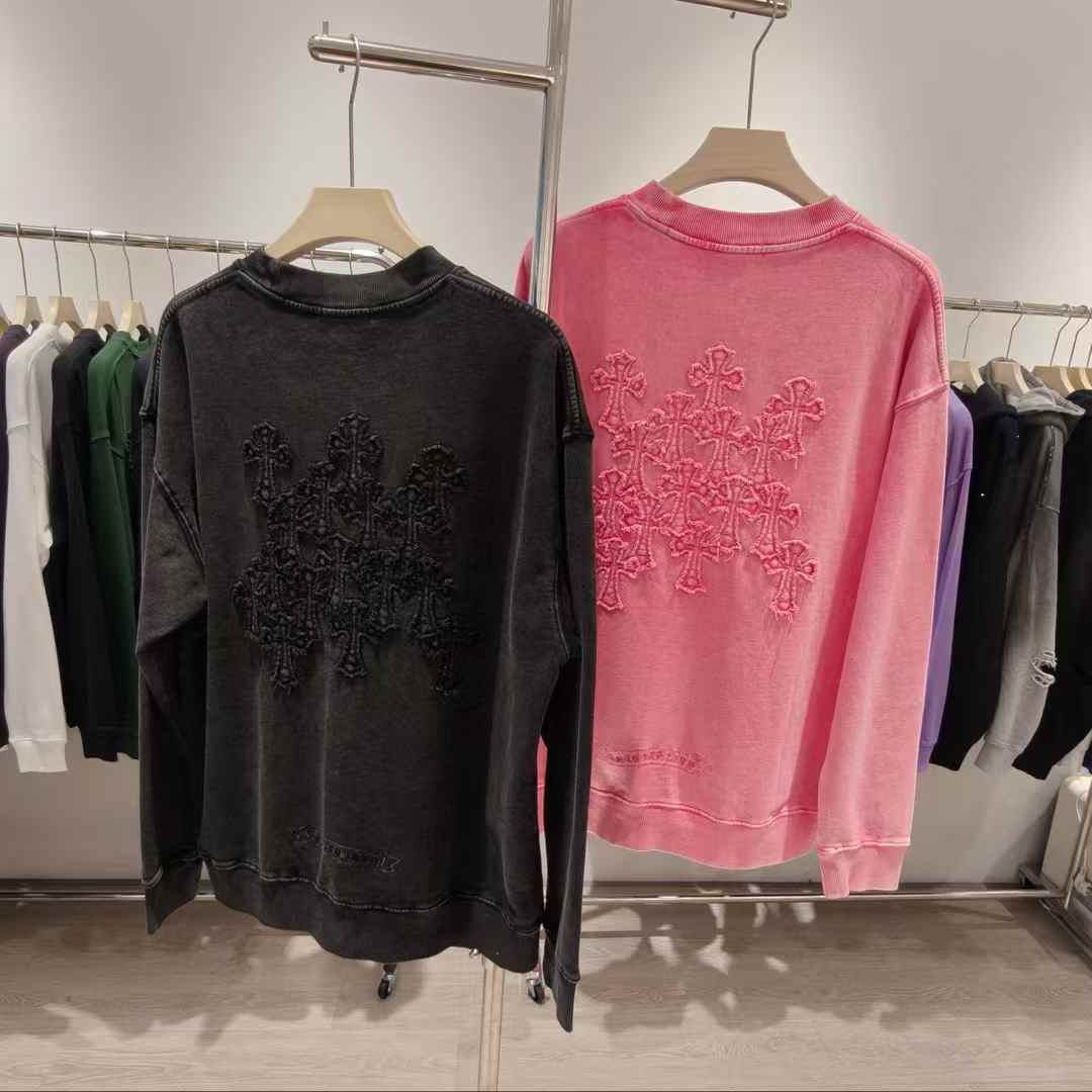 chrome hearts Cross Cemetery Hoodie in black and pink