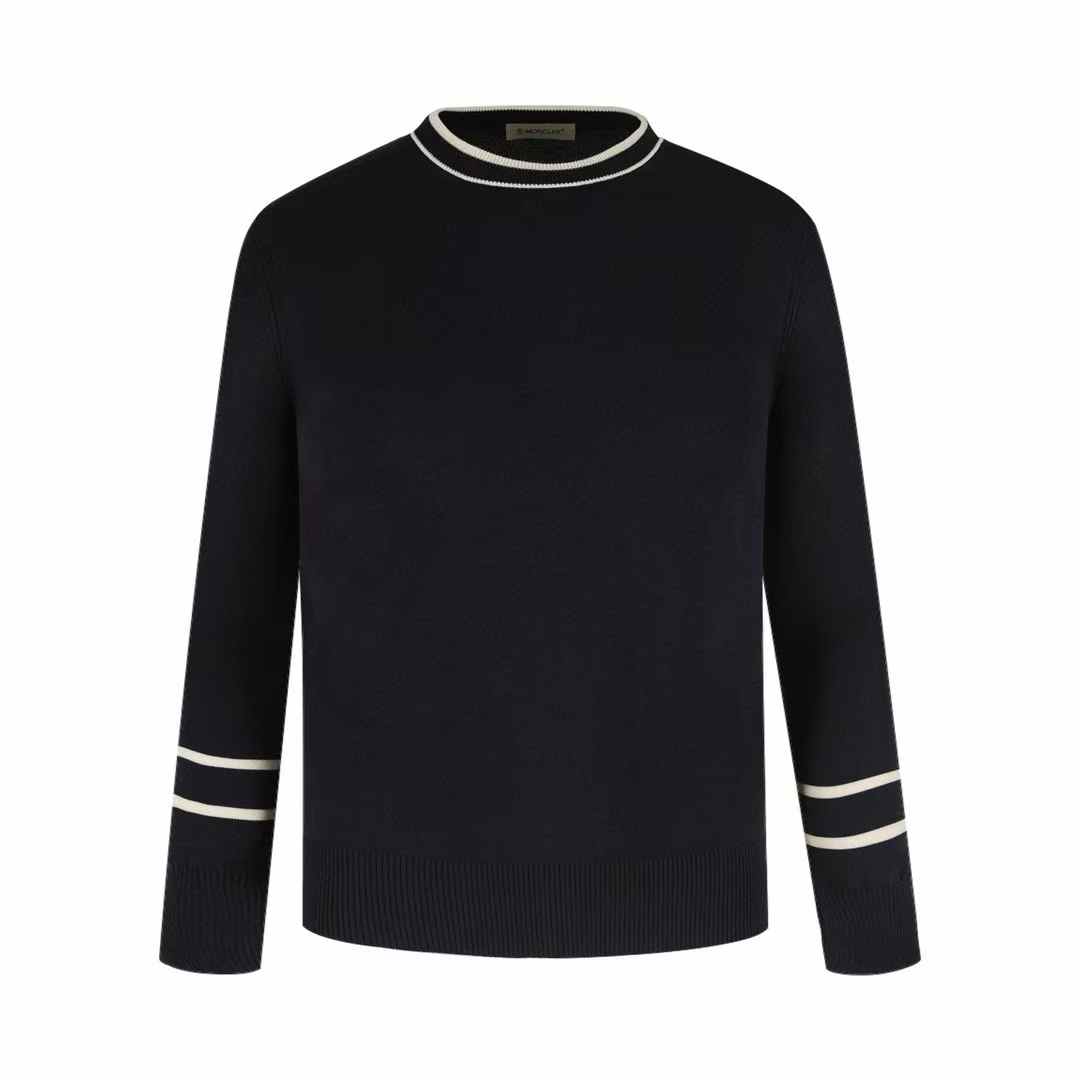 Moncler Navy Striped Long Sleeve Sweater