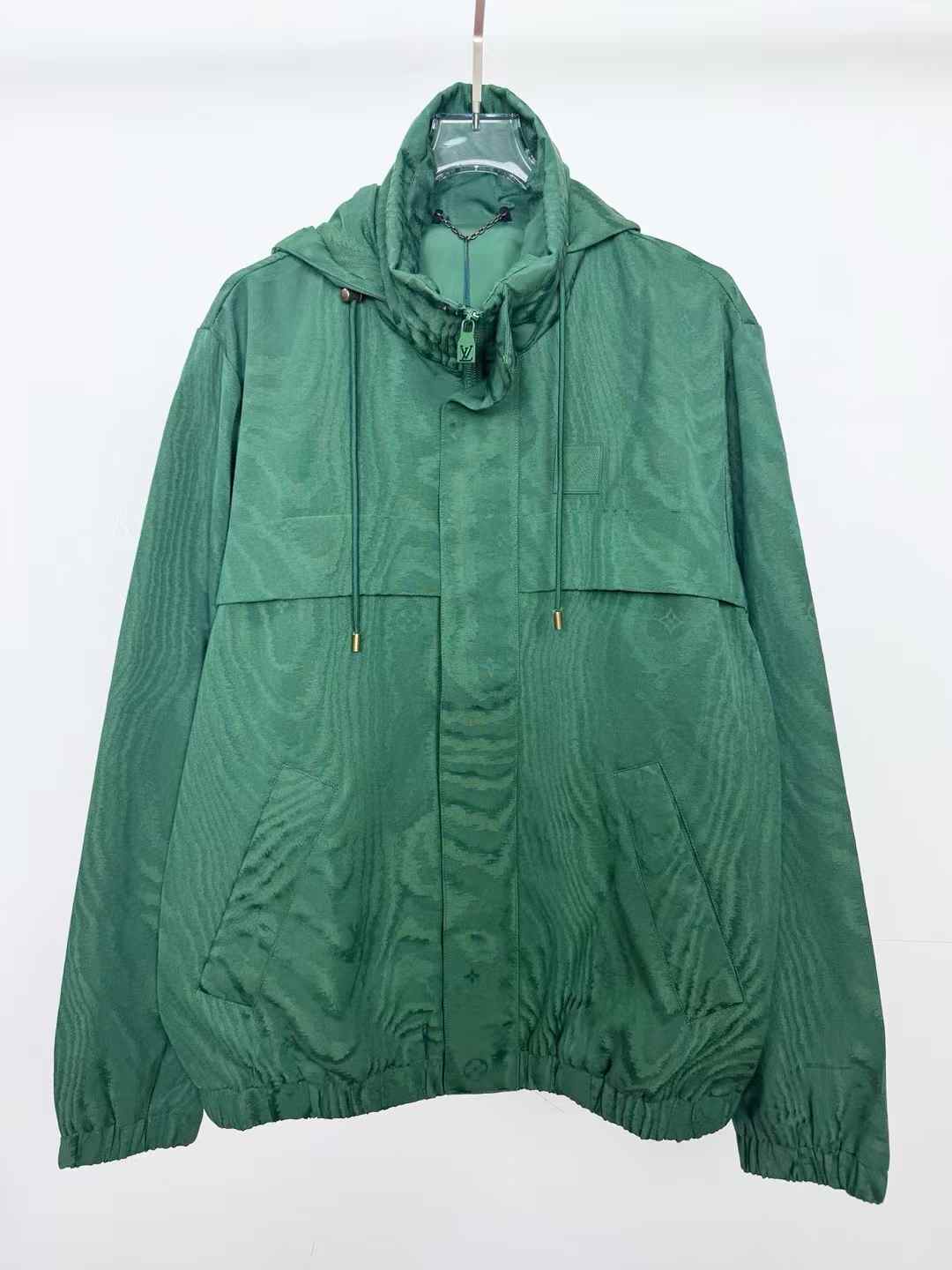 LV green windbreaker jacket with a hood
