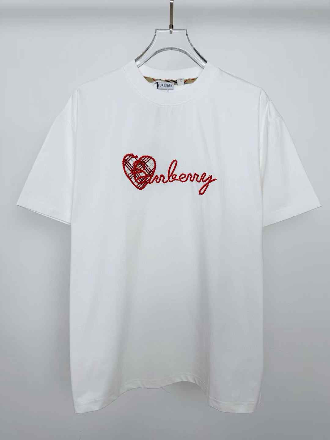 Burberry Heart Logo Cotton T-shirt in Chalk White