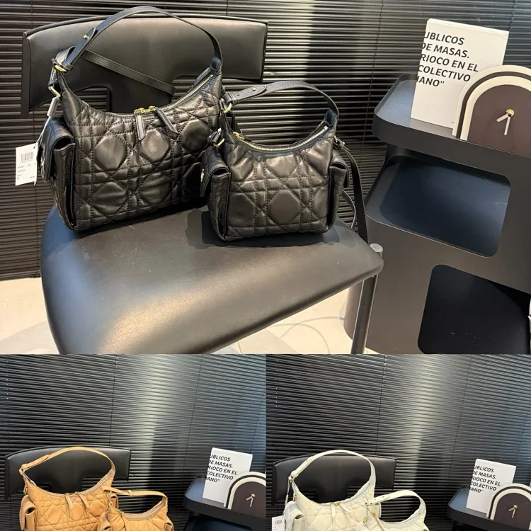 Dior D-Dream bag in black Macrocannage lambskin