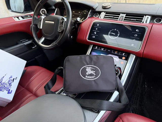 Burberry bag featuring the brand's logo with the Equestrian Knight Design