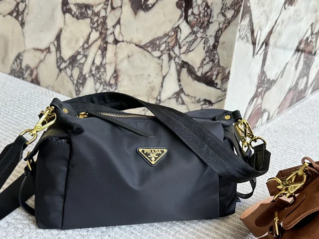Prada black nylon shoulder bag