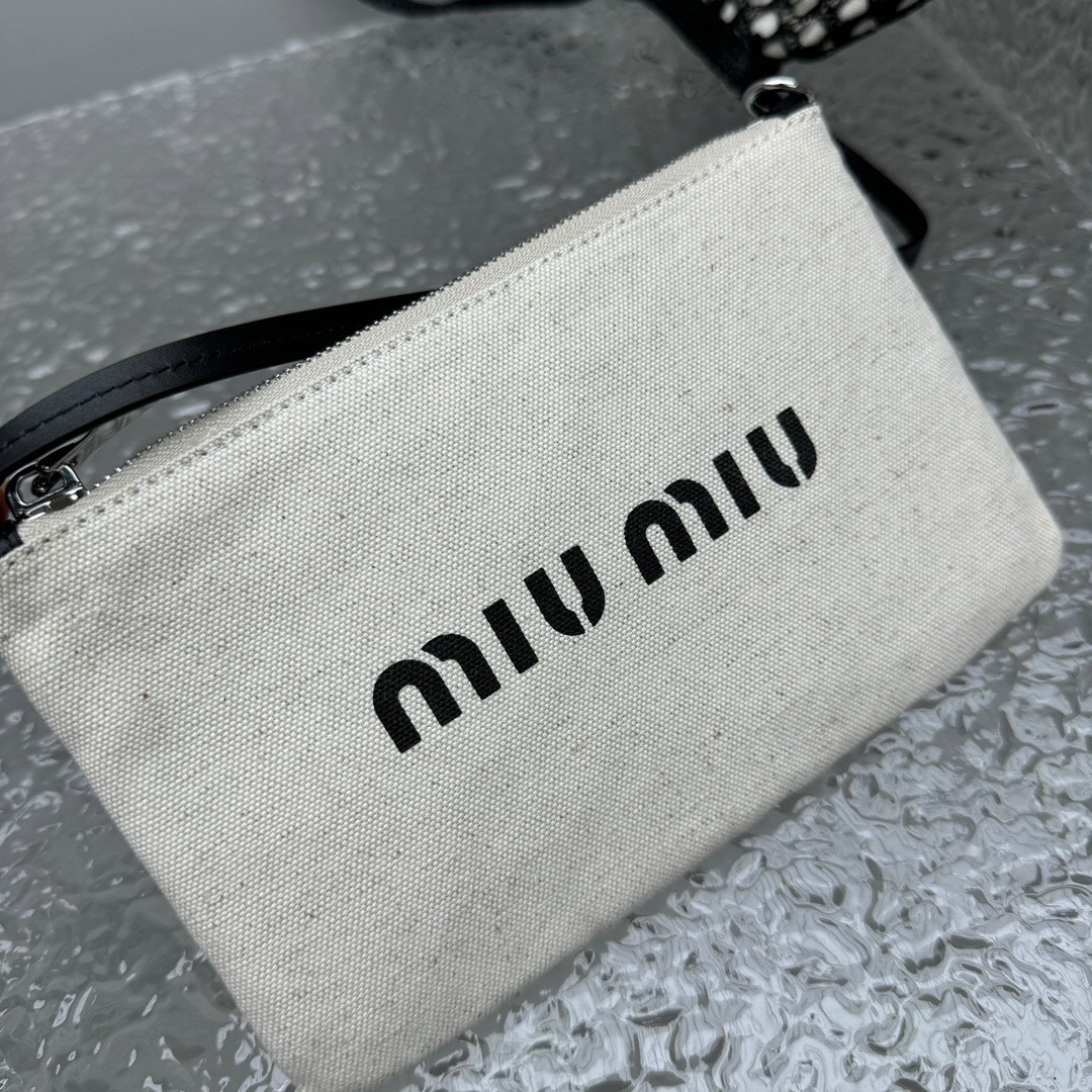 Miu Miu Fabric Linen Tote in Natural