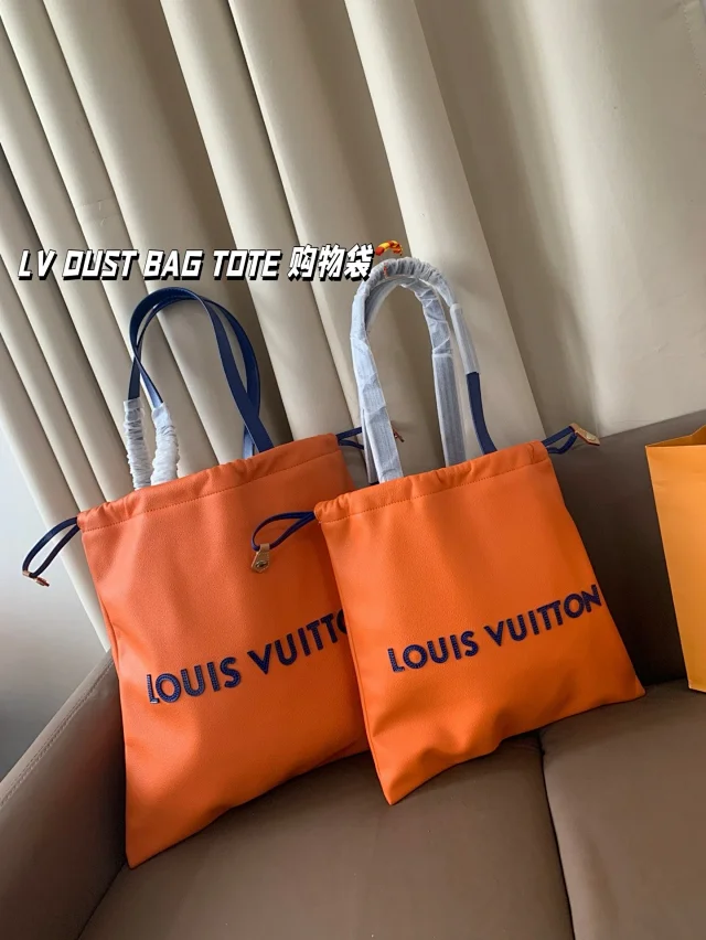 LV Shopper Tote bag in saffron-colored cowhide leather, inspired by the brand's classic shopping bag all colors