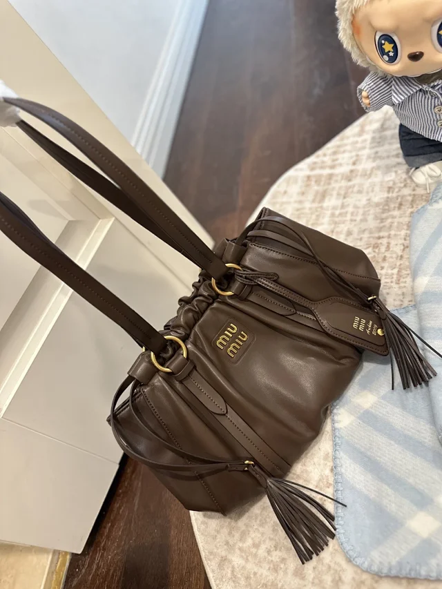 Miu Miu "Joie" handbag in brown nappa leather