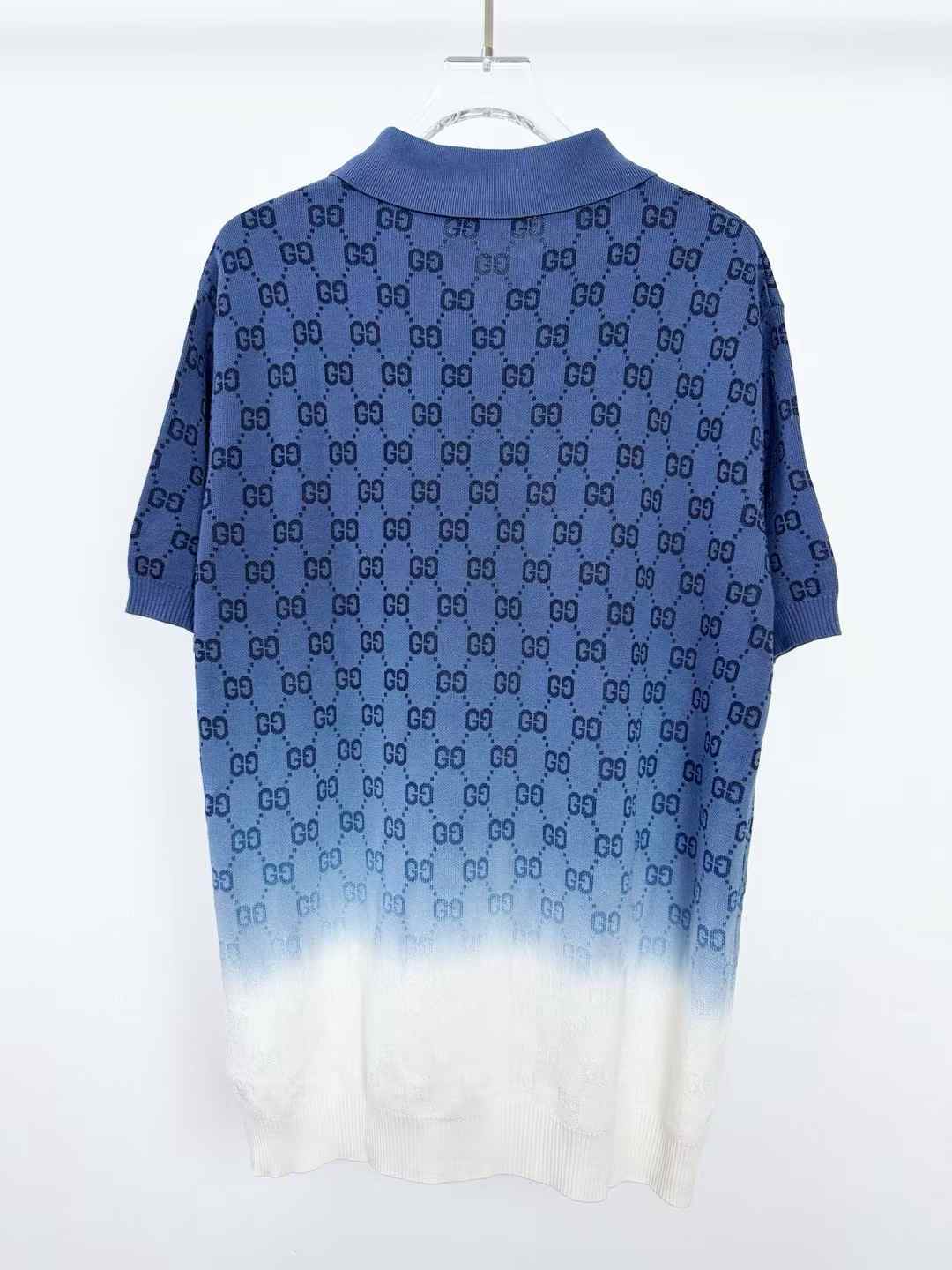 Gucci GG ombré cotton and silk polo shirt