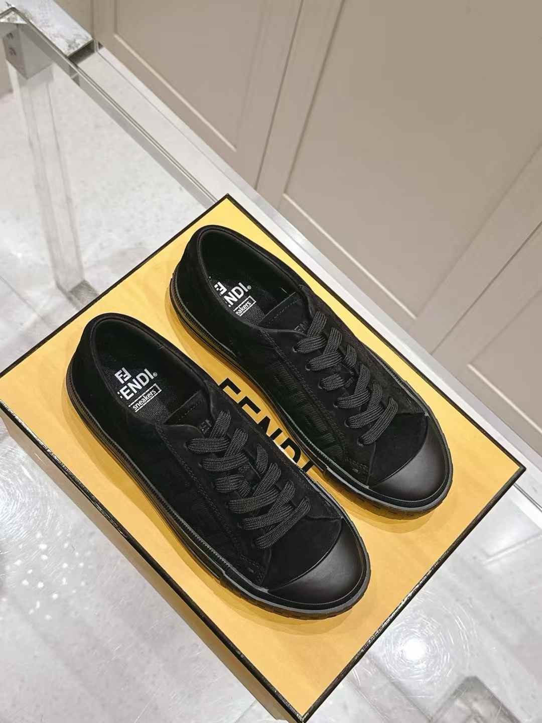 Fendi Match sneakers in black suede