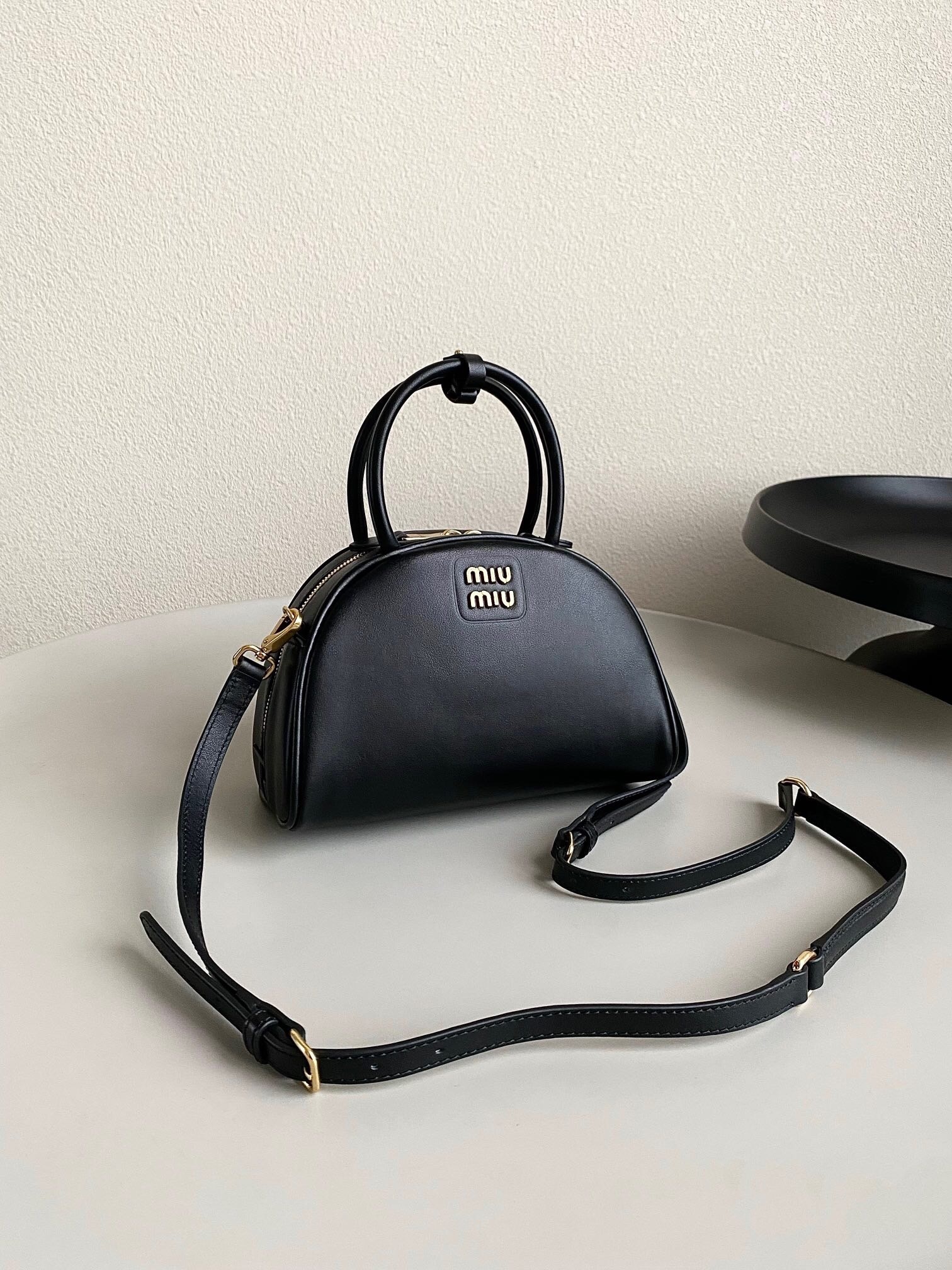 Miu Miu Black Matelasse Quilted Small Leather Cross Body Bag