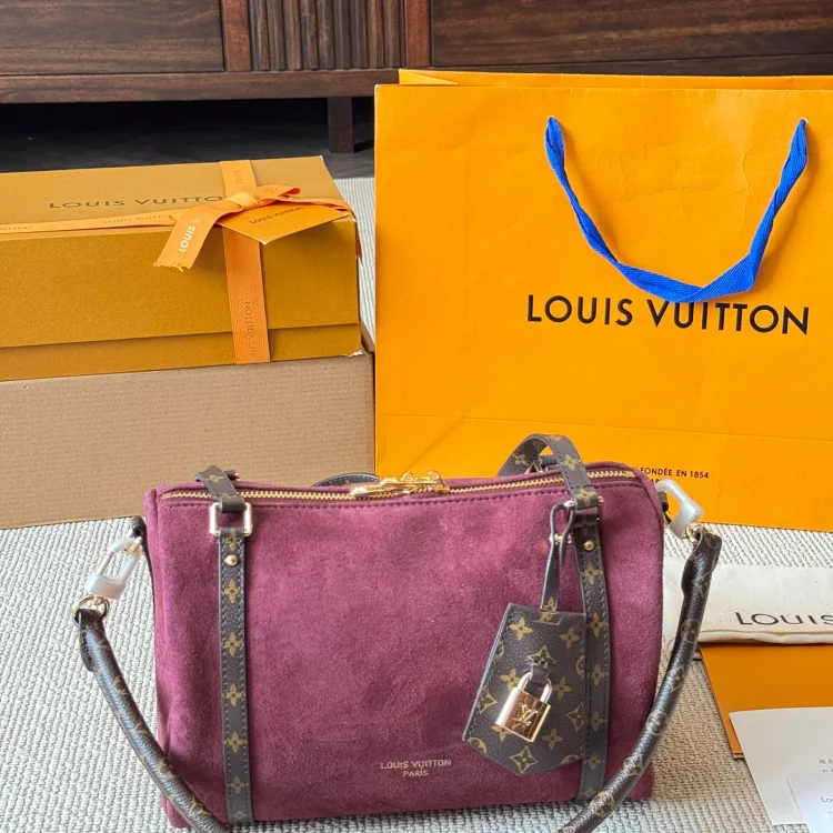 LV Low Key Shoulder Bag in grained calfskin with a suede lining all colors