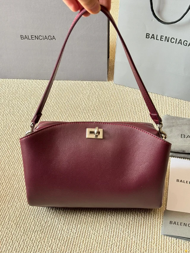 Balenciaga maroon women's sling bag