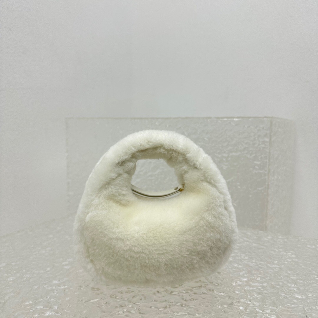 Miu Miu Wander Mini shearling shoulder bag in white