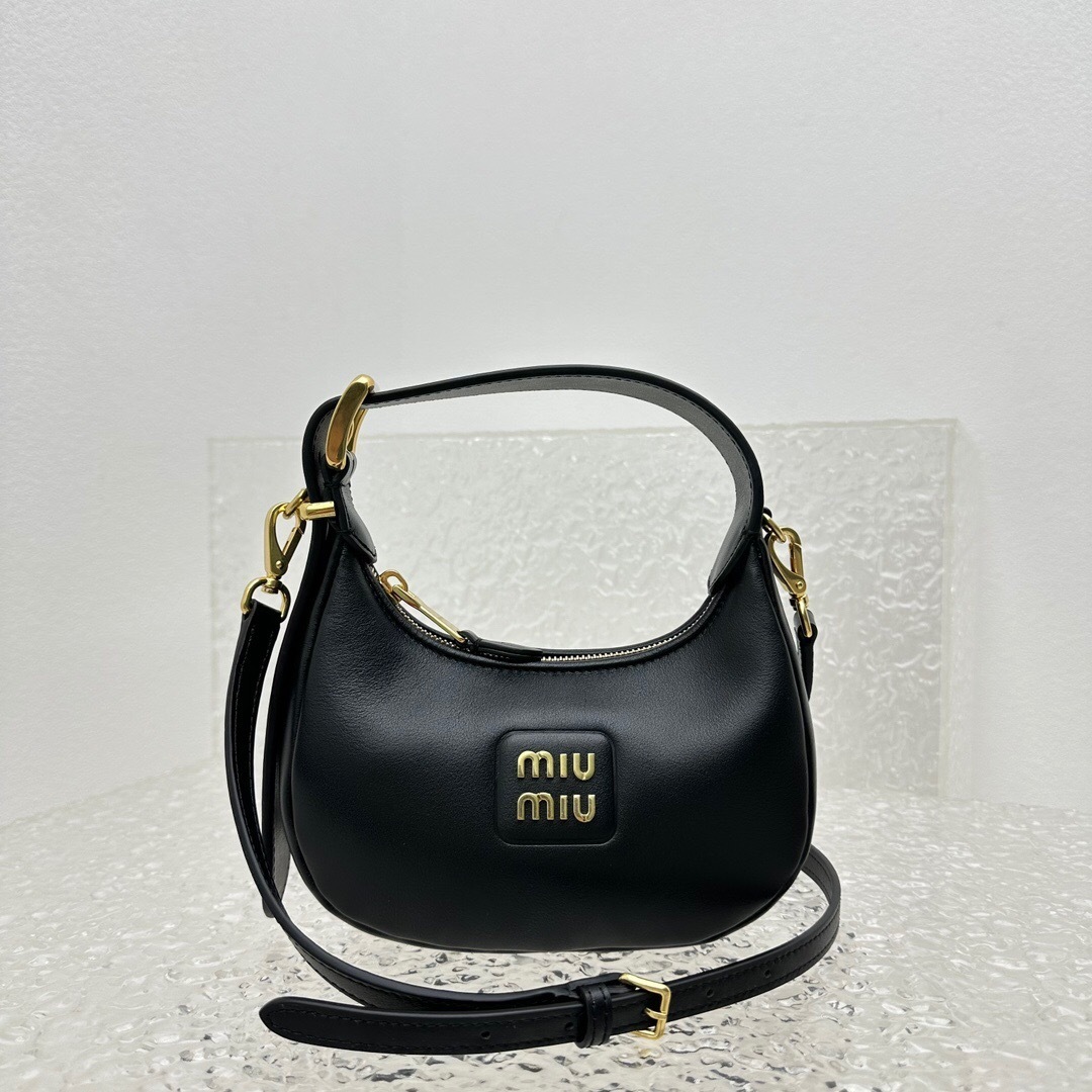 Miu Miu Wander hobo bag in black leather