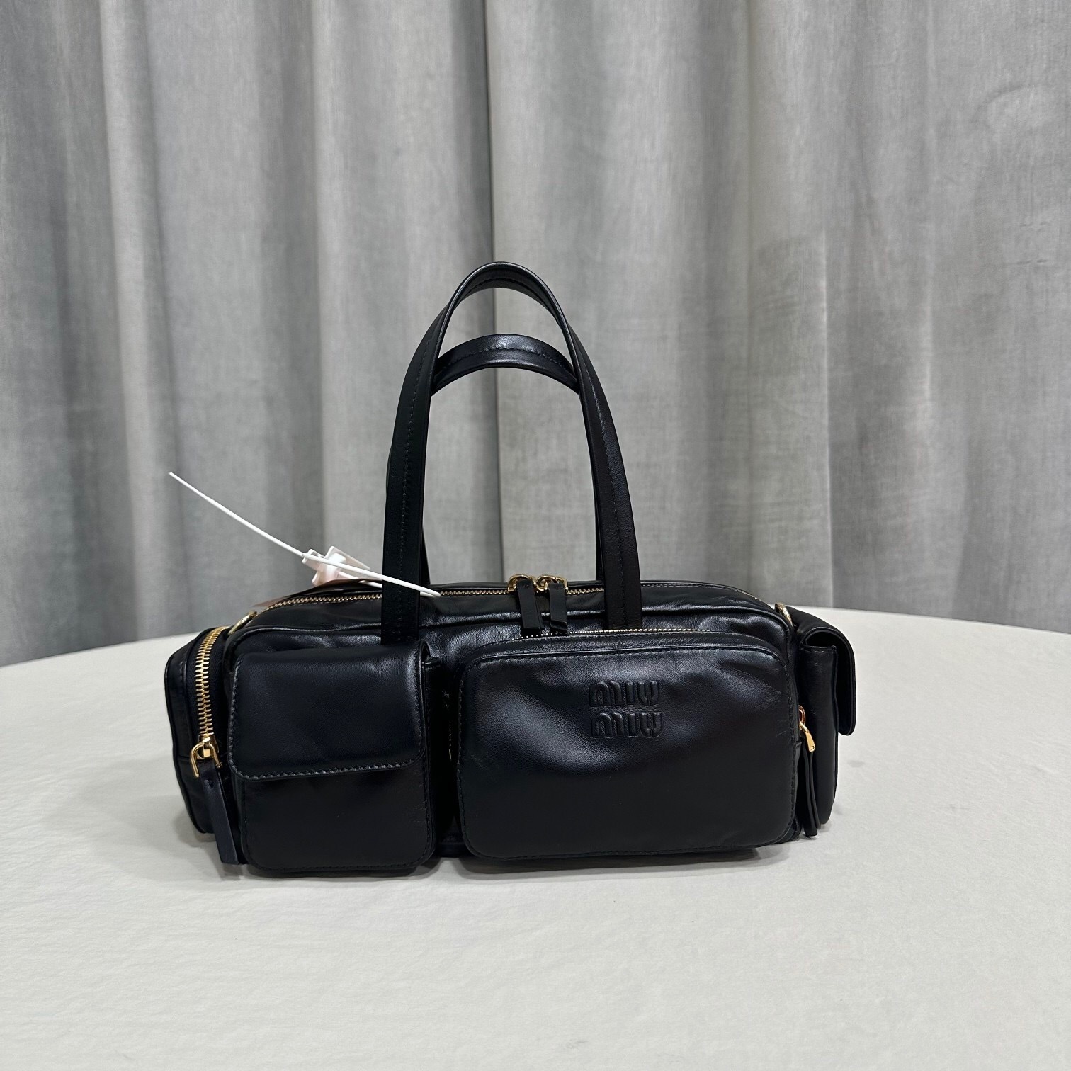 Miu Miu black leather top-handle bag