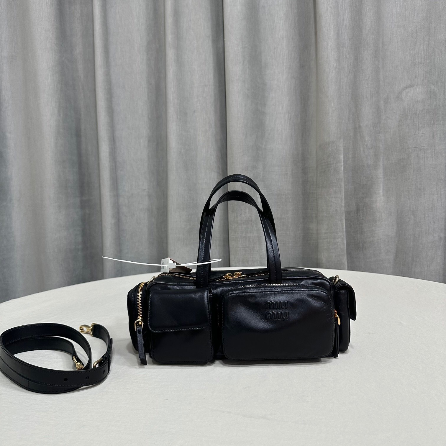 Miu Miu black leather top-handle bag