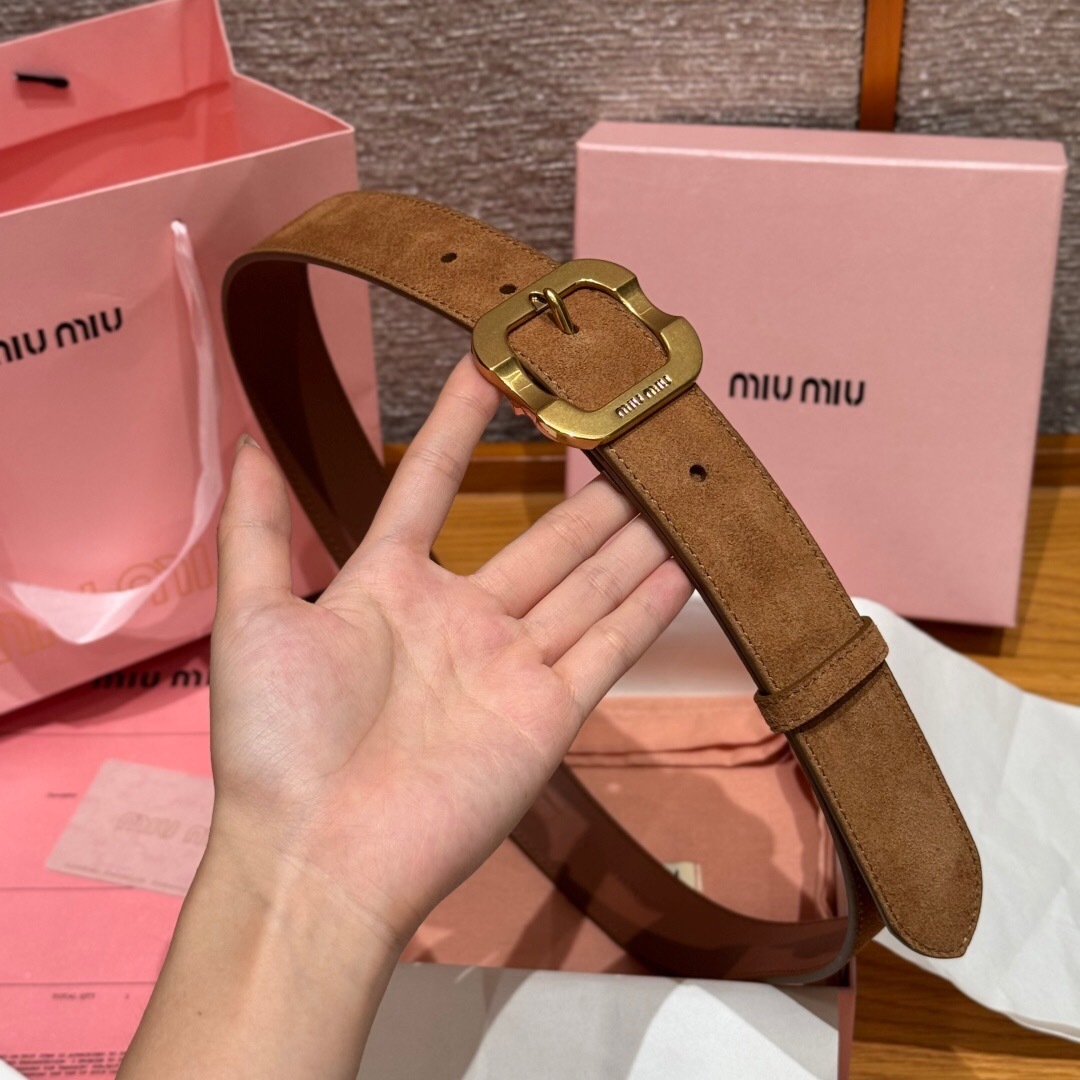Miu Miu leather belt Brown