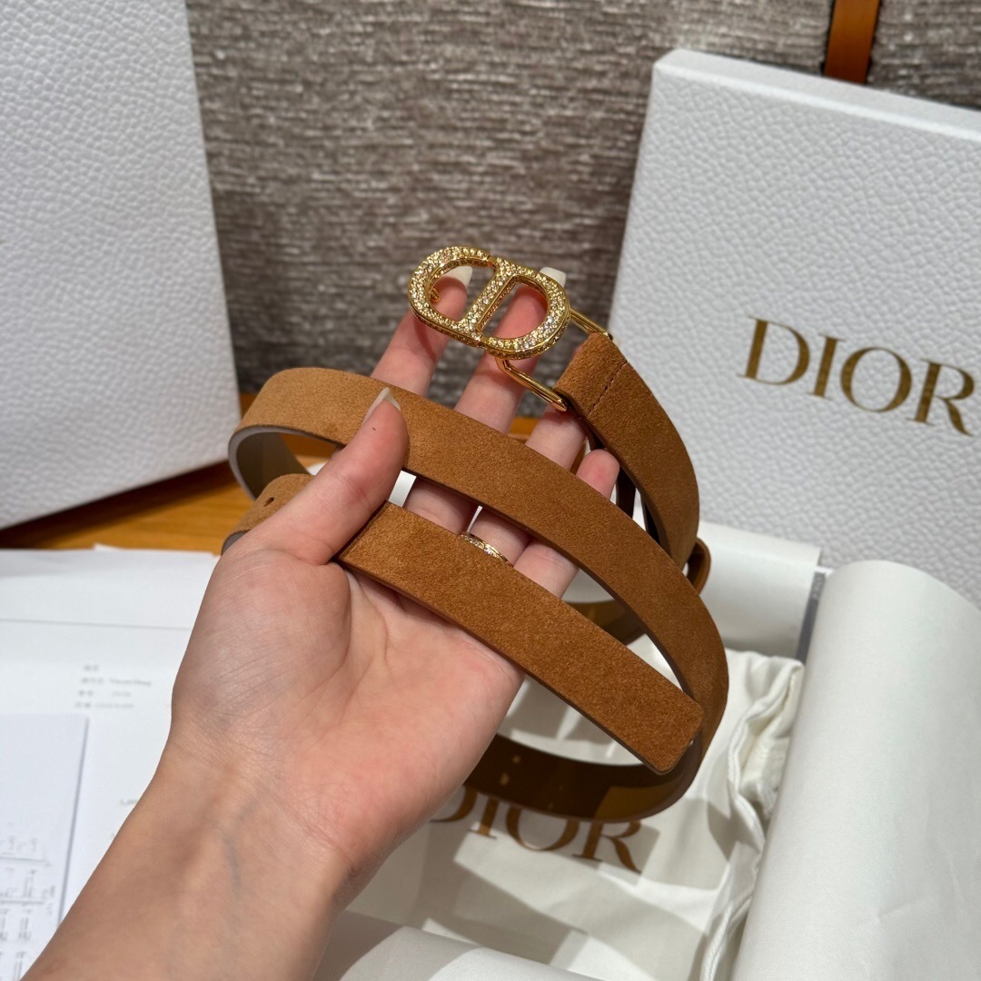 Dior belt gold-tone "CD" buckle brown