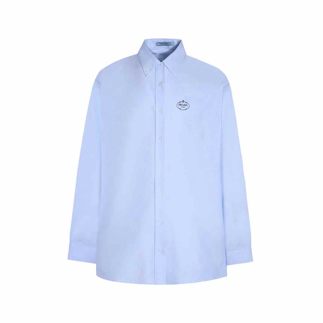 Prada Oxford cotton shirt in a light blue color