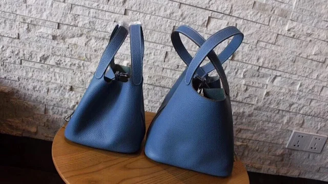 Hermes Picotin Lock bag Taurillon Clemence leather blue