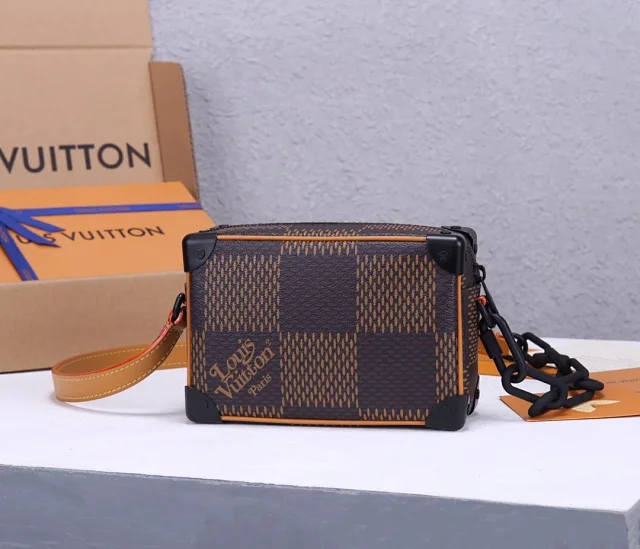 LV Nigo Soft Trunk Bag Damier Ebene Giant Mini brown coated canvas