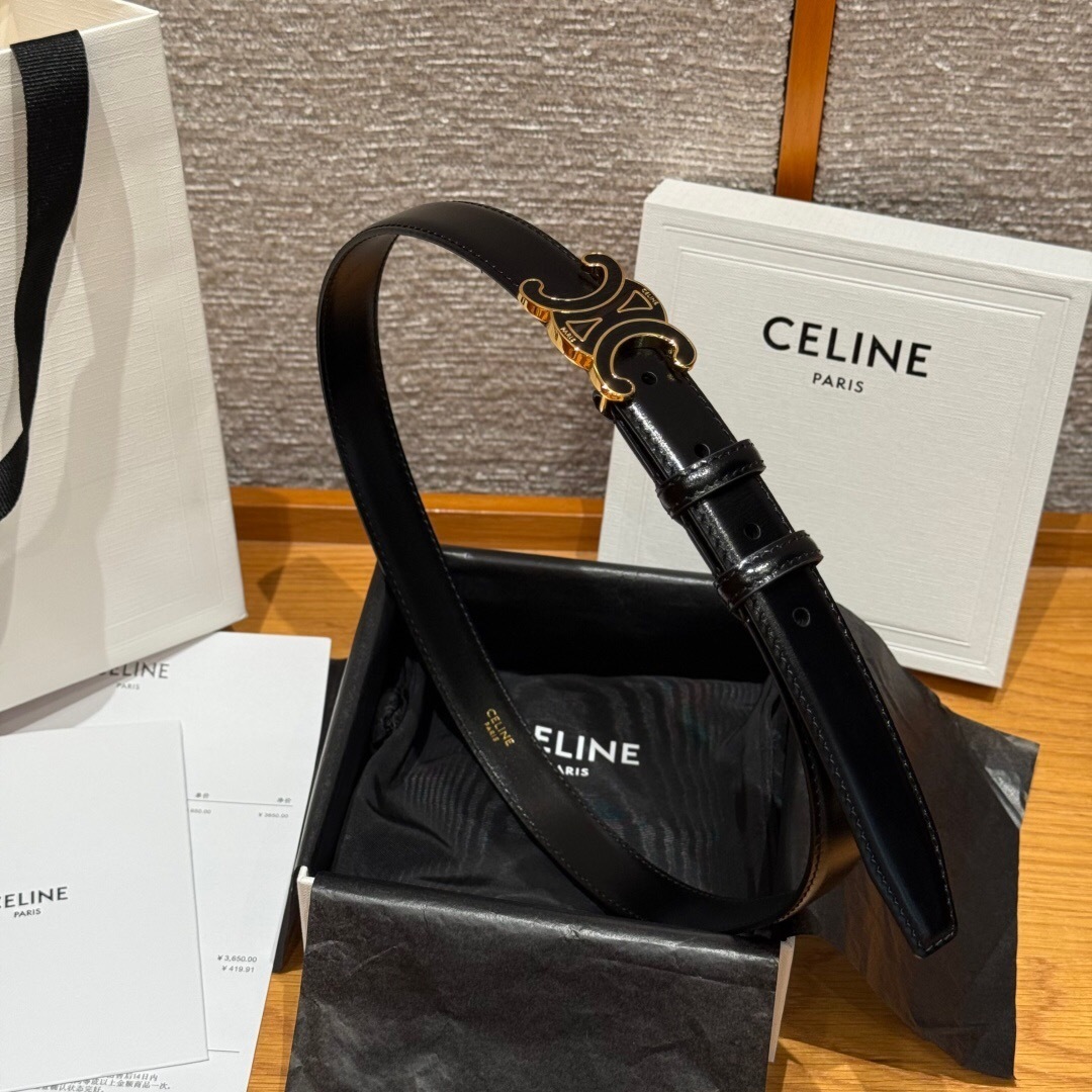 Celine Medium 25mm Triomphe Belt Taurillon leather