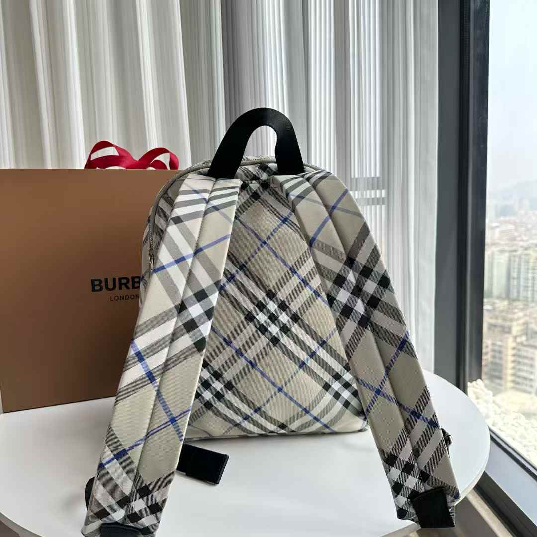 Burberry Check Backpack with an Equestrian Knight Design applique