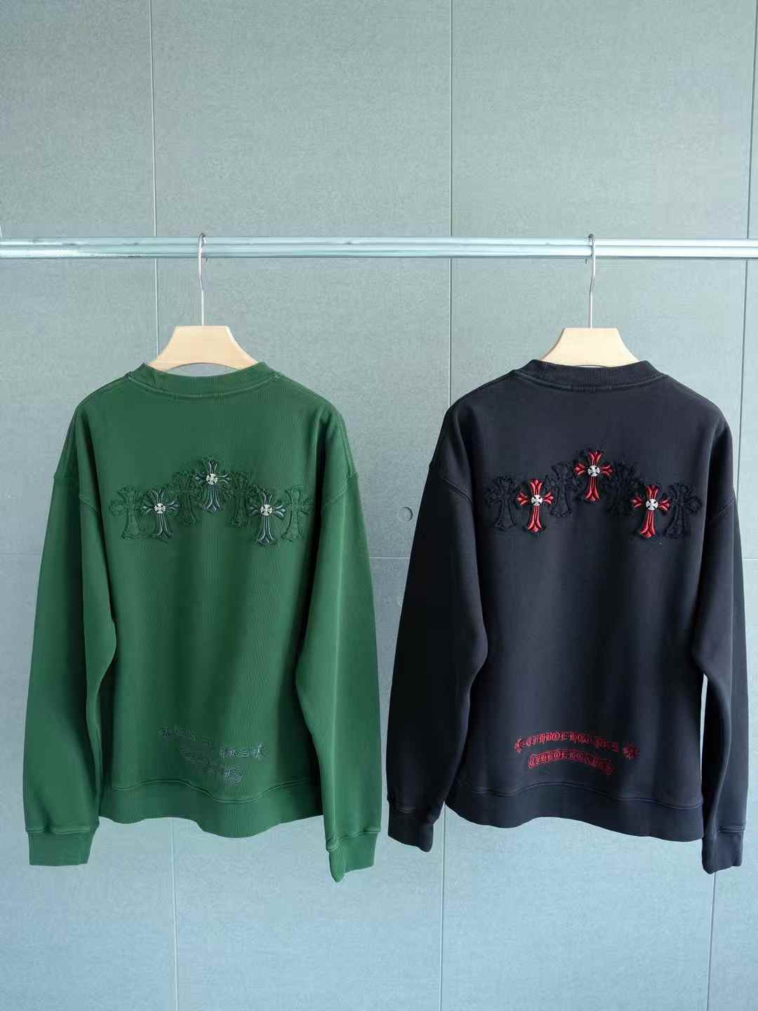 chrome hearts Lee Crewneck Seasons Greetings Green Christmas Sweater