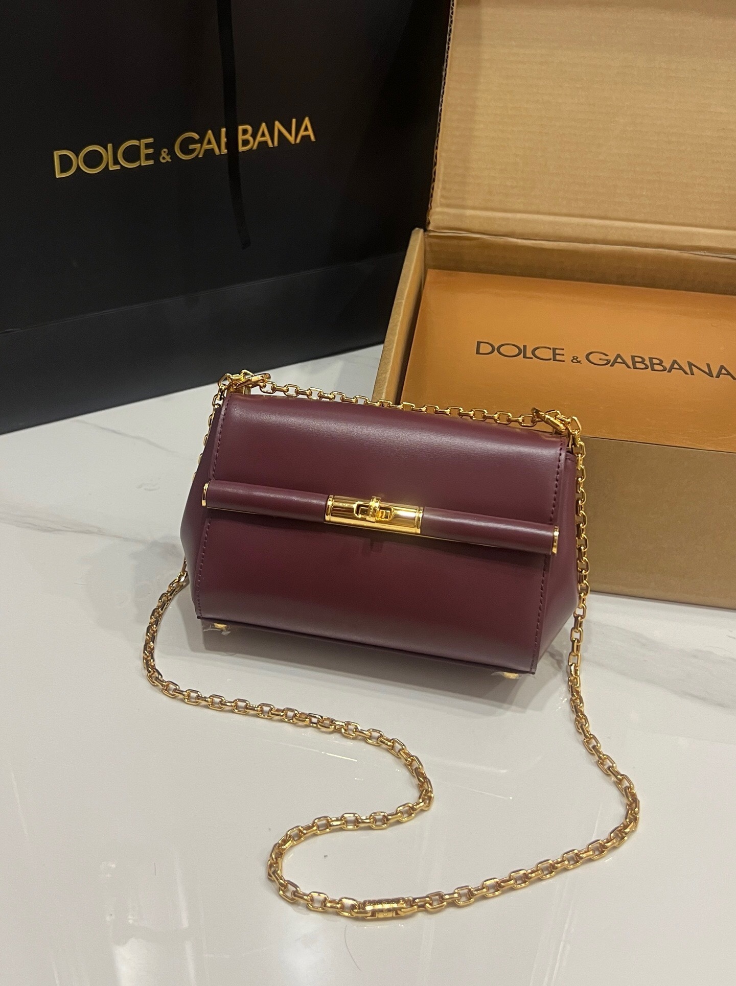 Dolce & Gabbana Marlene Mini Leather Shoulder Bag